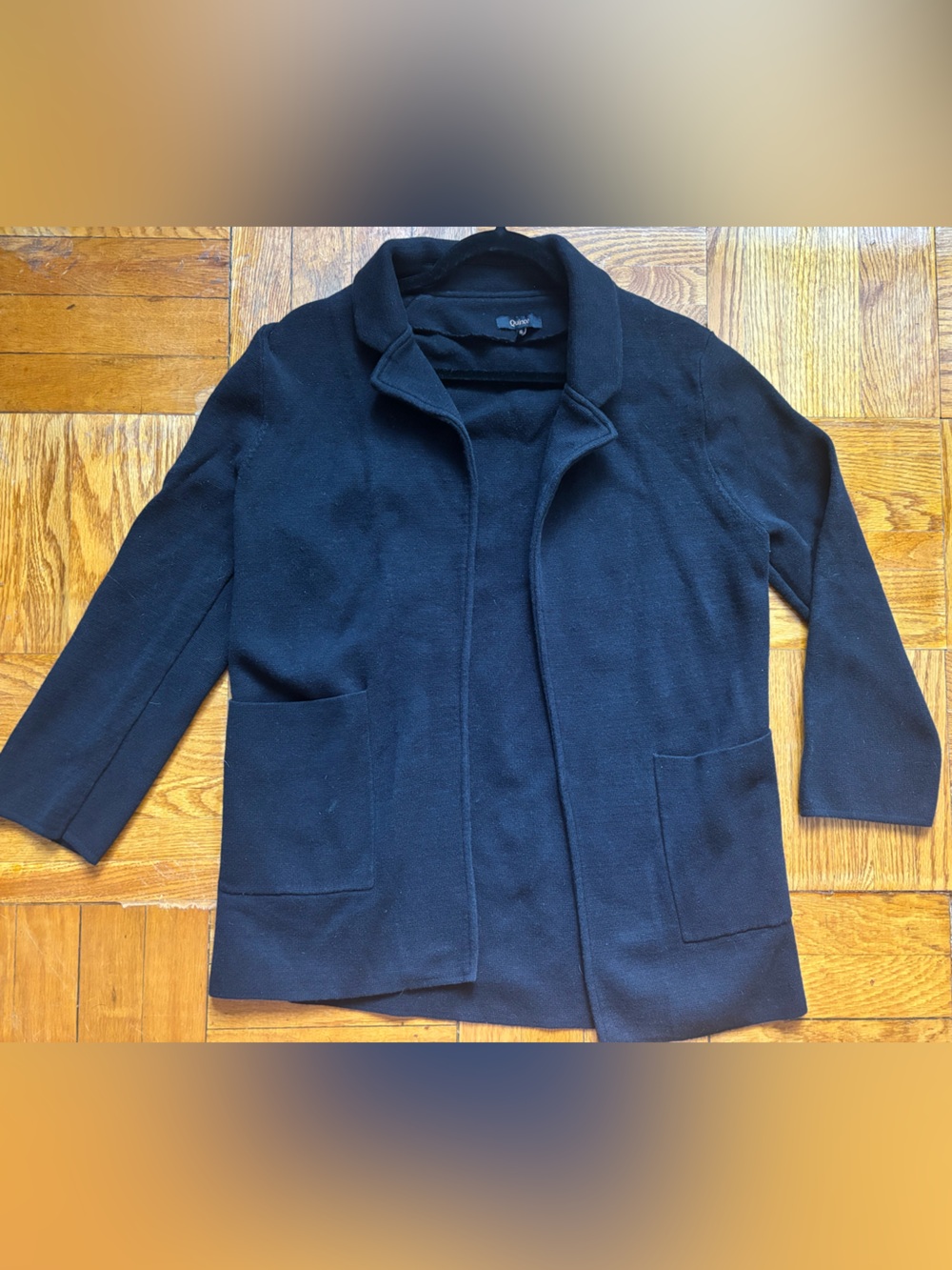 Quince Black Knit Blazer Cardigan Jacket - Size Small